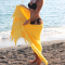Hamam strandlaken Flowerbomb Yellow