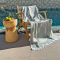 Hamamdoek saunadoek Palm Beach Beige - Green