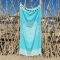 Hamamdoek saunadoek Boho Peacock Blue