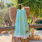 Hamamdoek saunadoek Botanic Art Turquoise - Lemon
