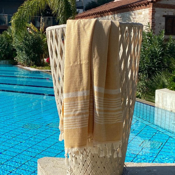 Hamamdoek saunadoek Plaj Mustard