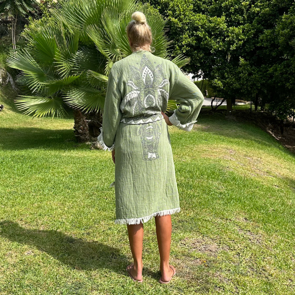Hamam badjas dames Elephant Green