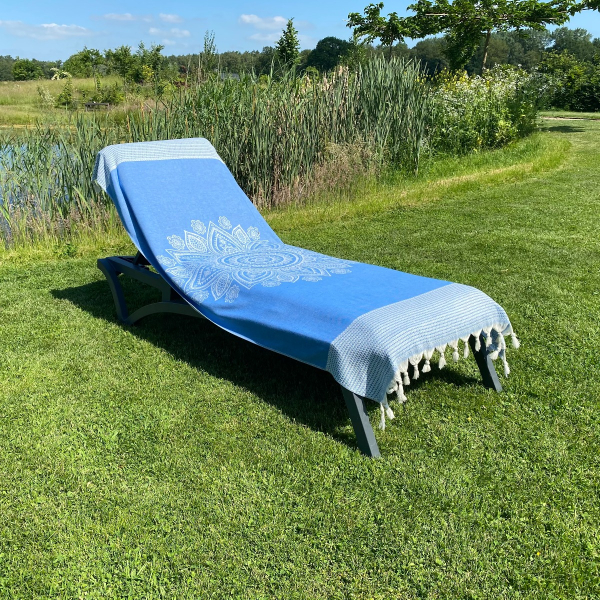 Hamamdoek saunadoek Boho Victoria Blue