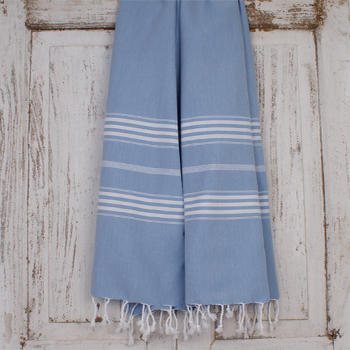 Hamamdoek saunadoek Ottomania extra lang  Blauw
