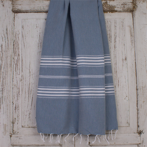 Hamamdoek saunadoek Ottomania extra lang Jeans Blauw