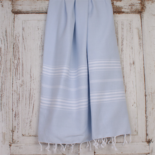 Hamamdoek saunadoek Ottomania extra lang  Licht Blauw