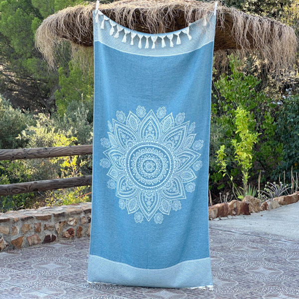 Hamamdoek saunadoek Boho Petrol