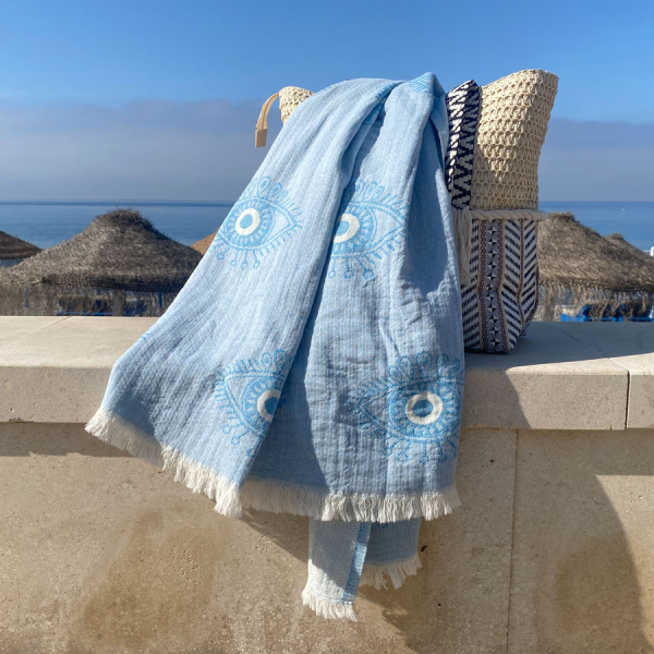Hamamdoek saunadoek Eye  Blue
