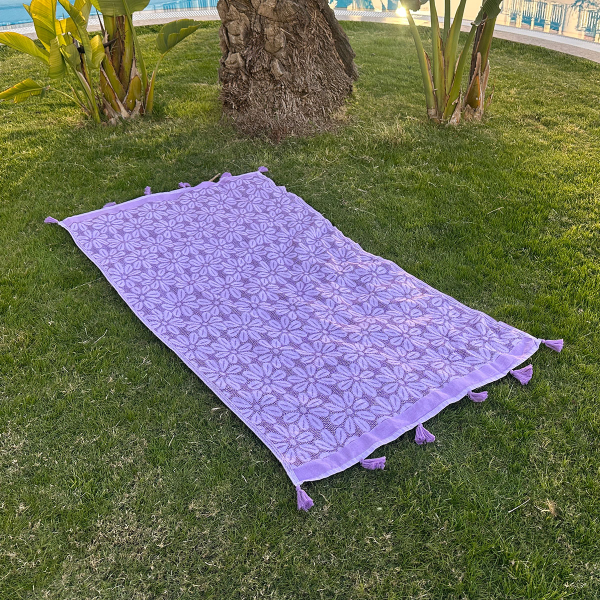 Hamamdoek saunadoek Daisy Purple - Liliac
