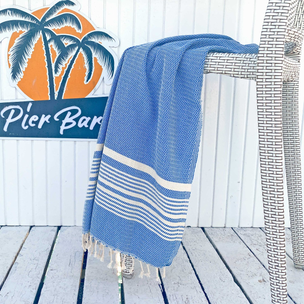 Hamamdoek saunadoek Plaj Classic Blue