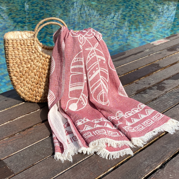 Hamamdoek saunadoek Dreamcatcher Dark Red