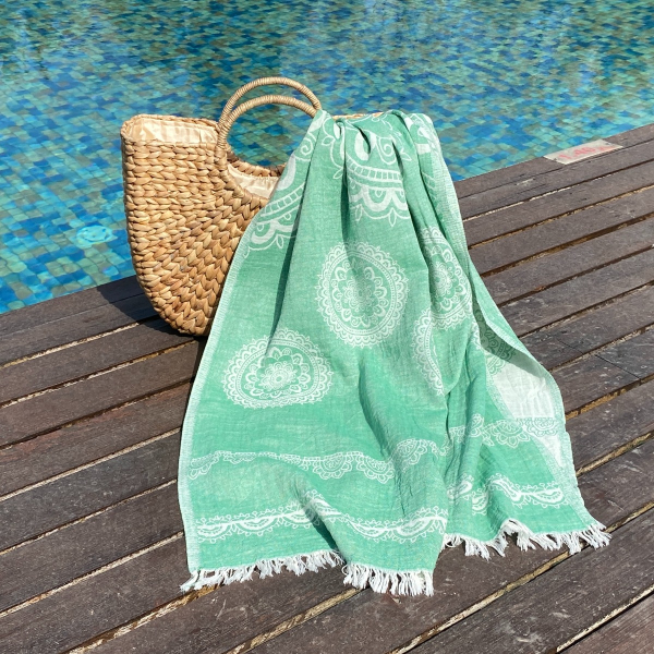 Hamamdoek saunadoek Bohemia Green