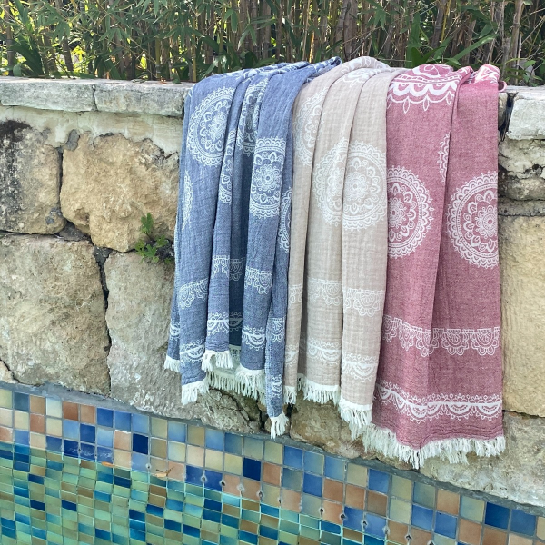 Hamamdoek saunadoek Bohemia Dark Blue