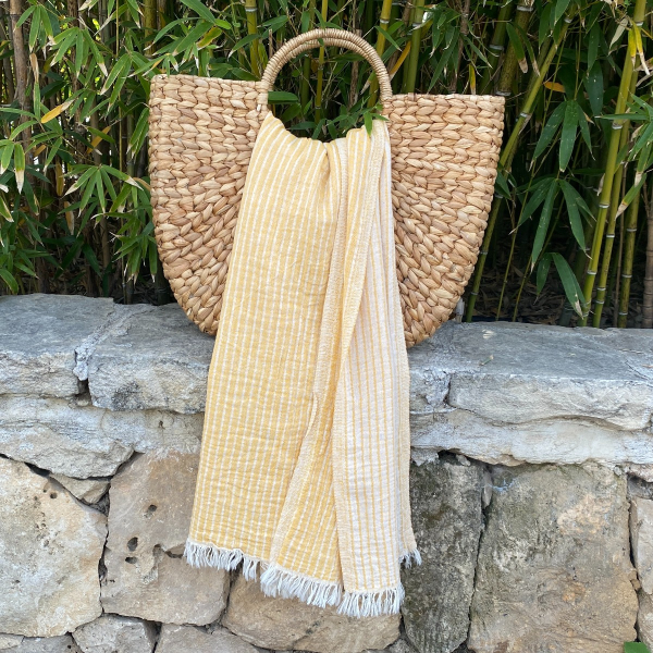 Hamamdoek saunadoek Breton  Mustard