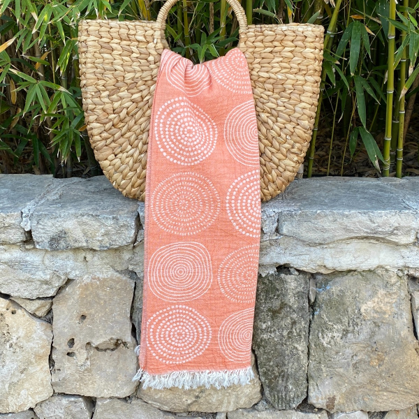 Hamamdoek saunadoek Circle Coral