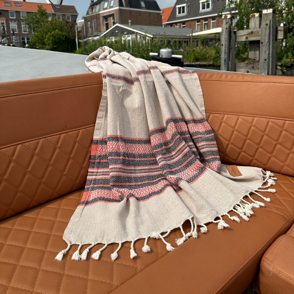 Hamamdoek saunadoek Coconut  Beige - Orange