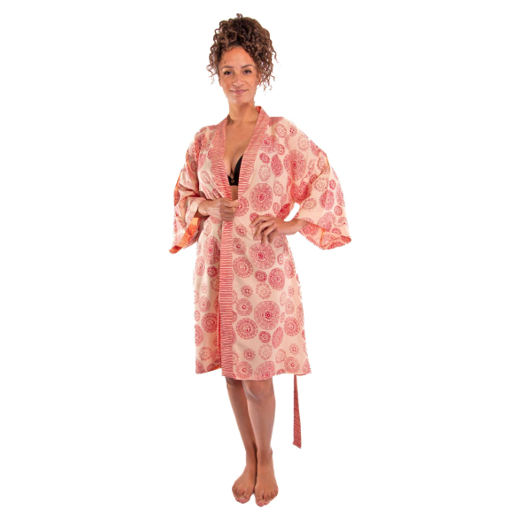 Badjas kimono kort Balyy Batik-Short Aztec Red
