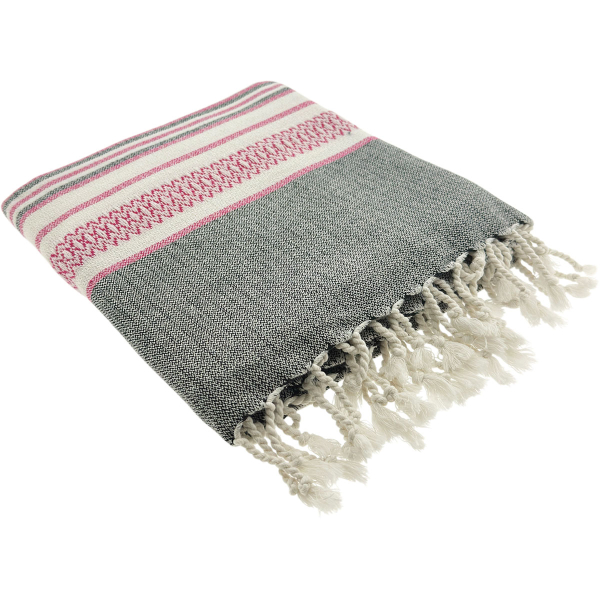 Hamamdoek saunadoek Sea Me Black-Fuchsia