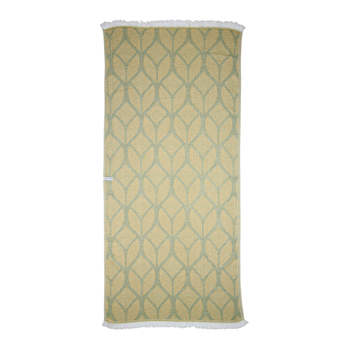 Hamamdoek saunadoek Botanic Art Mustard-Green