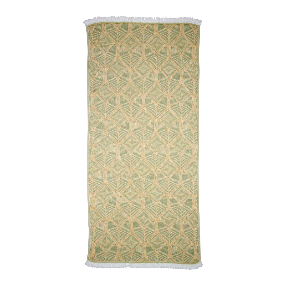 Hamamdoek saunadoek Botanic Art Mustard-Green