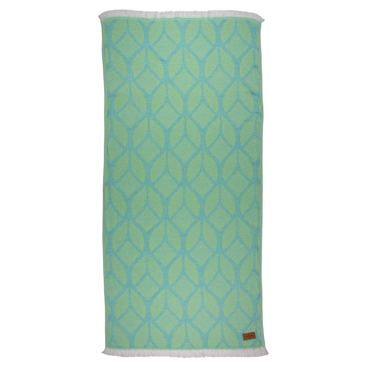 Hamamdoek saunadoek Botanic Art Turquoise - Lemon