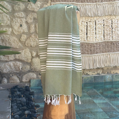 Hamamdoek saunadoek Travel Olive Green