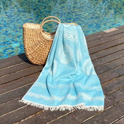 Hamamdoek saunadoek Bohemia Turquoise