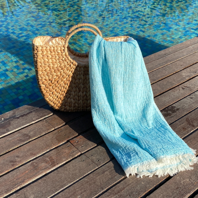 Hamamdoek saunadoek
Muslin 
Turquoise