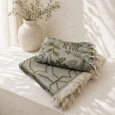Hamamdoek saunadoek
Set van 2 stuks 
Green