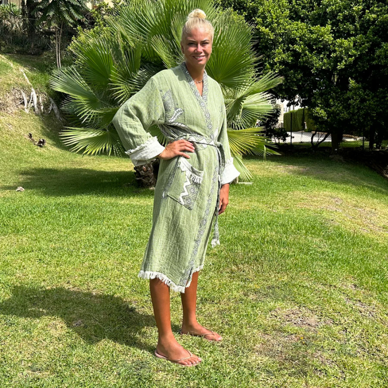 Hamam badjas dames Elephant Green