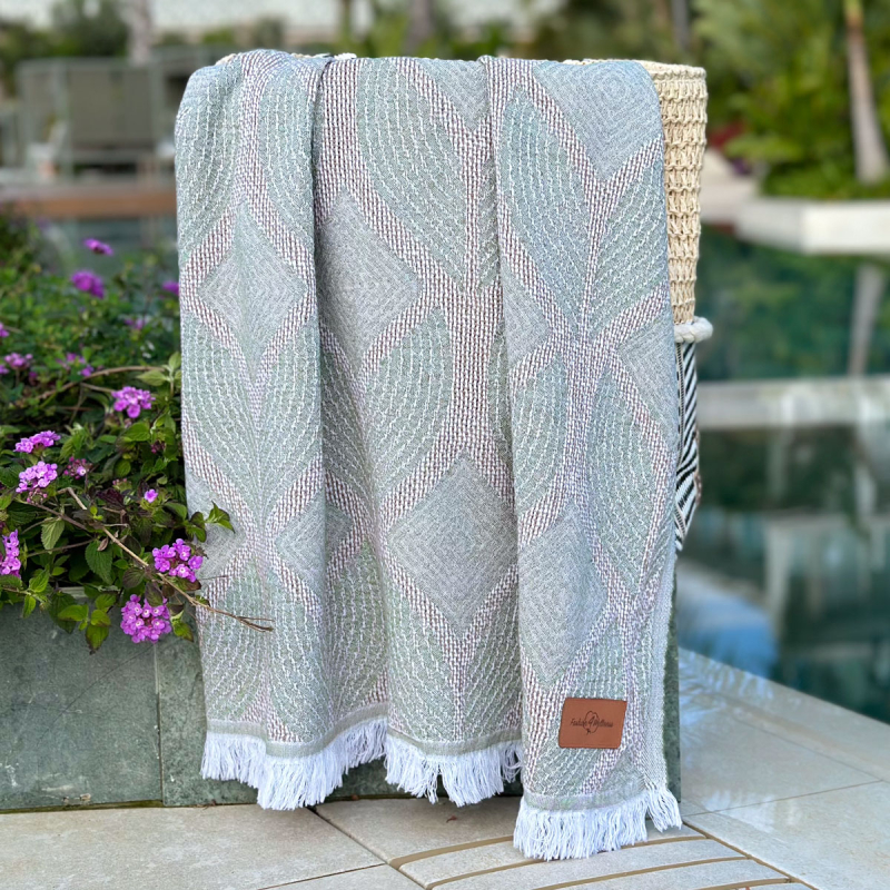 Hamamdoek saunadoek
Botanic Art
Taupe-Green