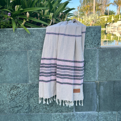 Hamamdoek saunadoek Coconut  Beige - Pink