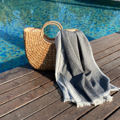 Hamamdoek saunadoek Muslin Black